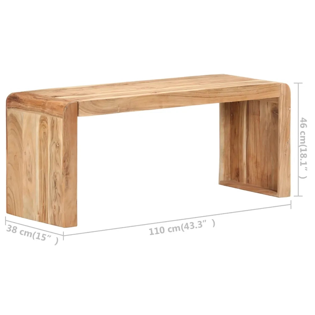 Panca-Sgabello 110x38x46 cm in Legno Massello di Acacia