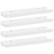 4 pz Mensole da Parete | Scaffali a Parete | Ripiano a parete Bianco Lucido 40x9x3 cm