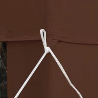 Gazebo da Giardino 3L x 3l m con 4 Zanzariere Rimovibili, Tetto Doppio, Marrone