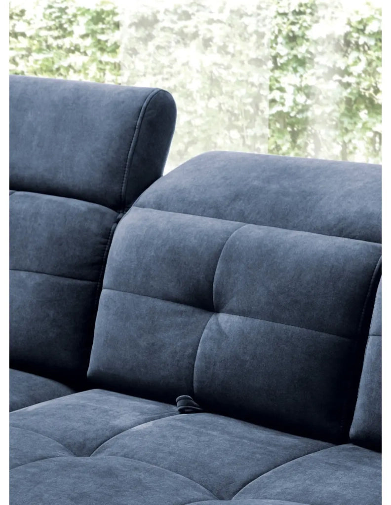 Divano ad angolo Blu 5 posti angolo sinistro chaise longue 210cm INFERNO