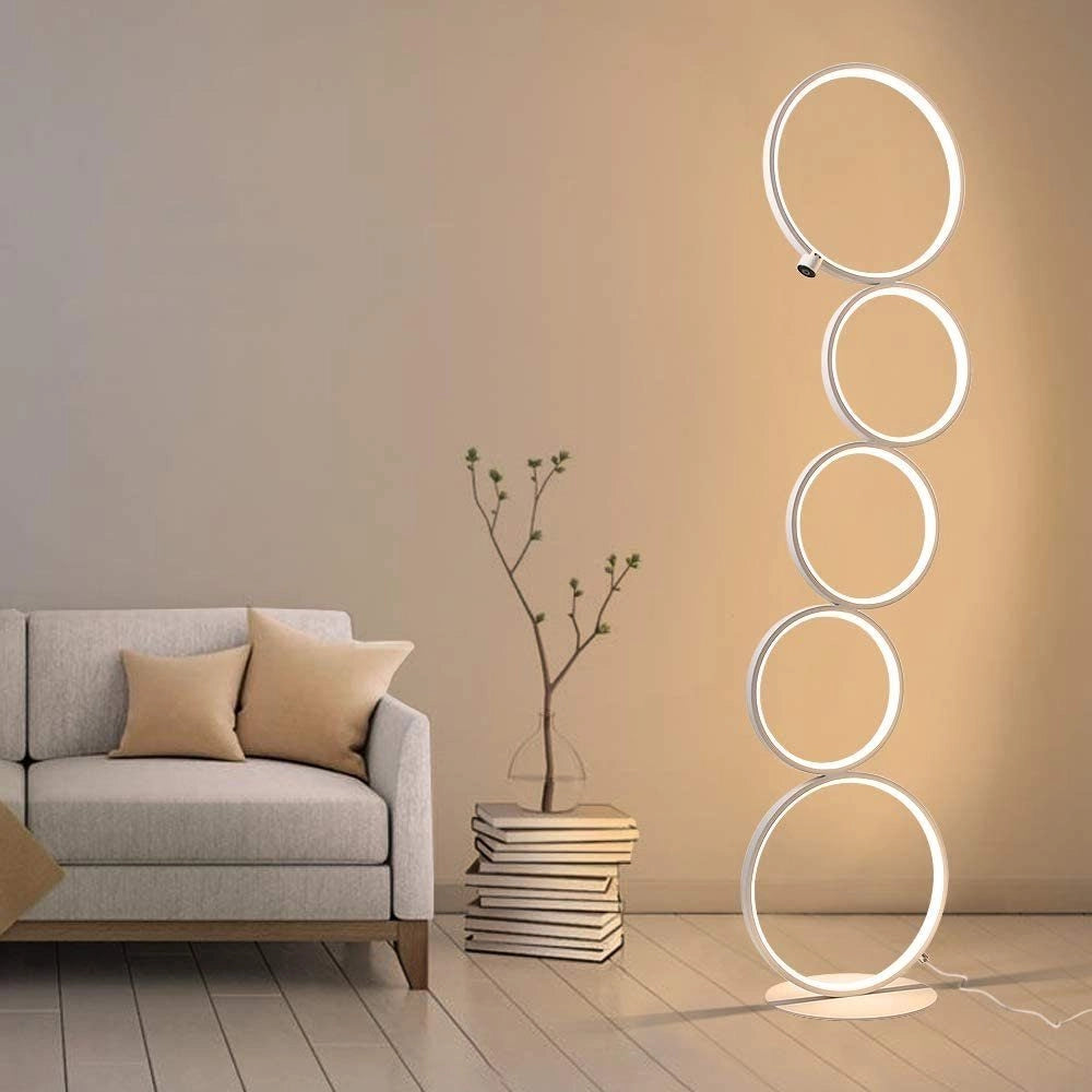ZMH Lampada da terra 33W dimmerabile 3000K interruttore sfioramento per soggiorno
