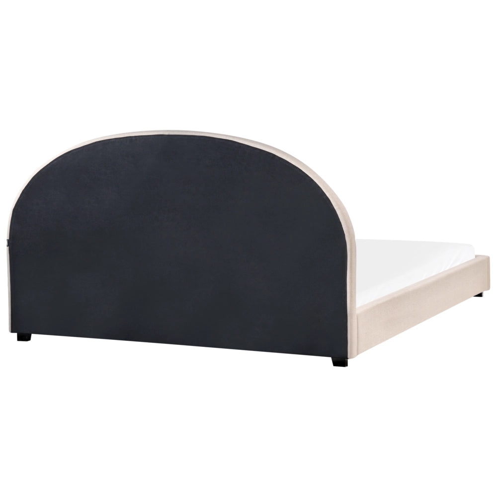 Letto ad acqua dal design minimalista e retrò in tessuto di poliestere beige chiaro 180 x 200 cm