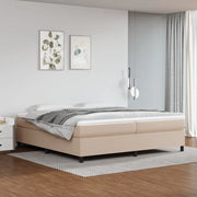 Struttura Letto a Rete a Molle-Giroletto Cappuccino 200x200 cm in Similpelle 107118