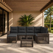 Set Divano da Giardino 7 pz Grigio e Grigio Scuro polyrattan 3435194