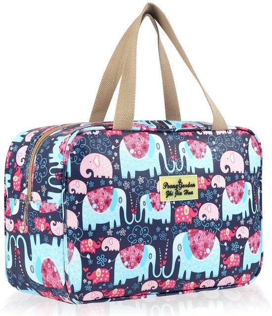 Toilettes per viaggiatori, organizzatore di cosmetici per donne e uomini, grande borsa da toilette con maniglia, borsa da viaggio per accessori, reattante per toilette, borsa per make-up con maniglia per donne e uomini.