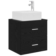 Mobile Lavabo | Armadio Lavabo da Parete Rovere Nero 53 x 34,5 x 63 cm