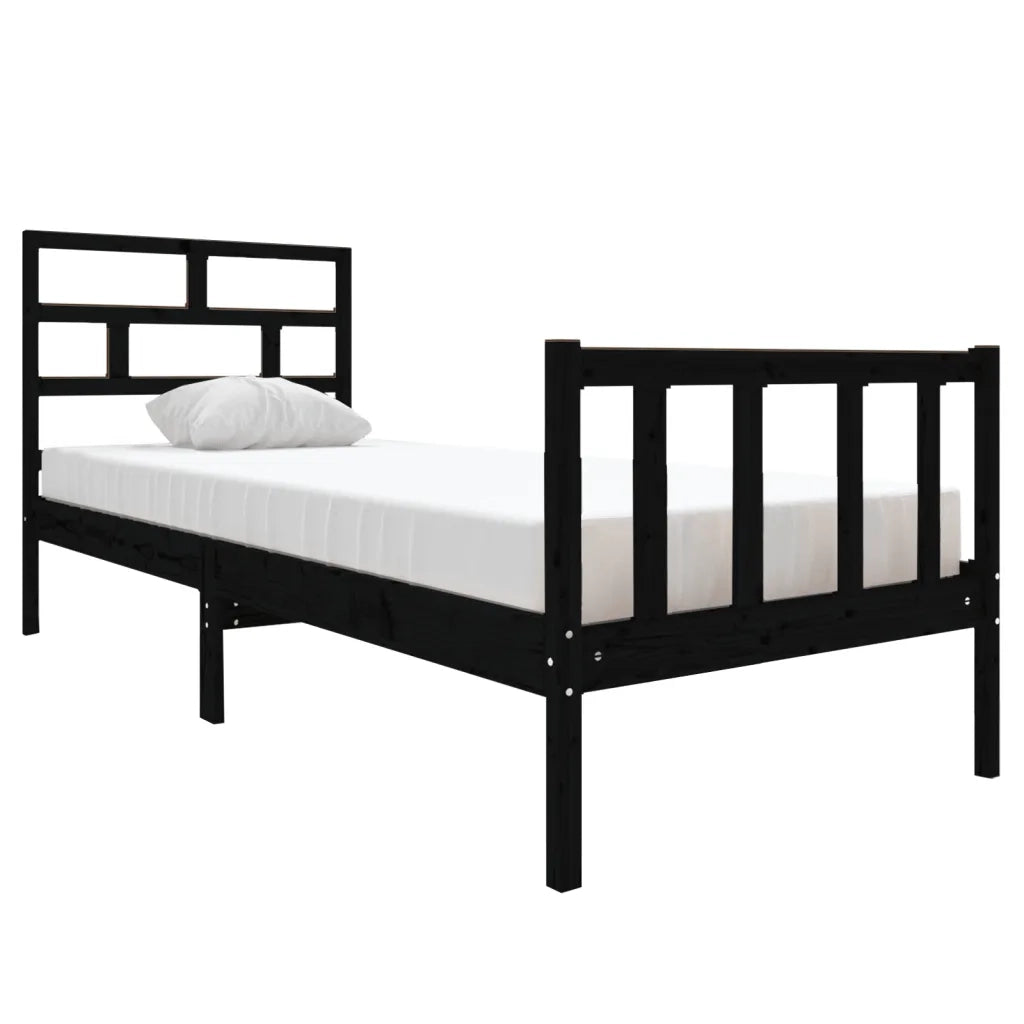 Giroletto in Legno Massello Nero 75x190 cm Small Single 3101312