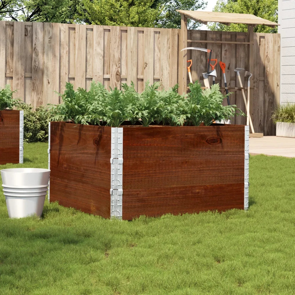 Fioriera | Cassetta per fiori | Vaso da Giardino Marrone 100x100 cm Legno Massello di Pino