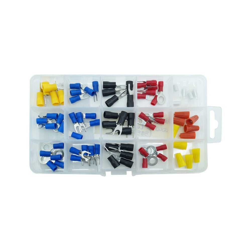 Trade Shop - Set 125 Capicorda Connettori Innesto Terminali Elettrici Preisolati 125 Pezzi Pz -