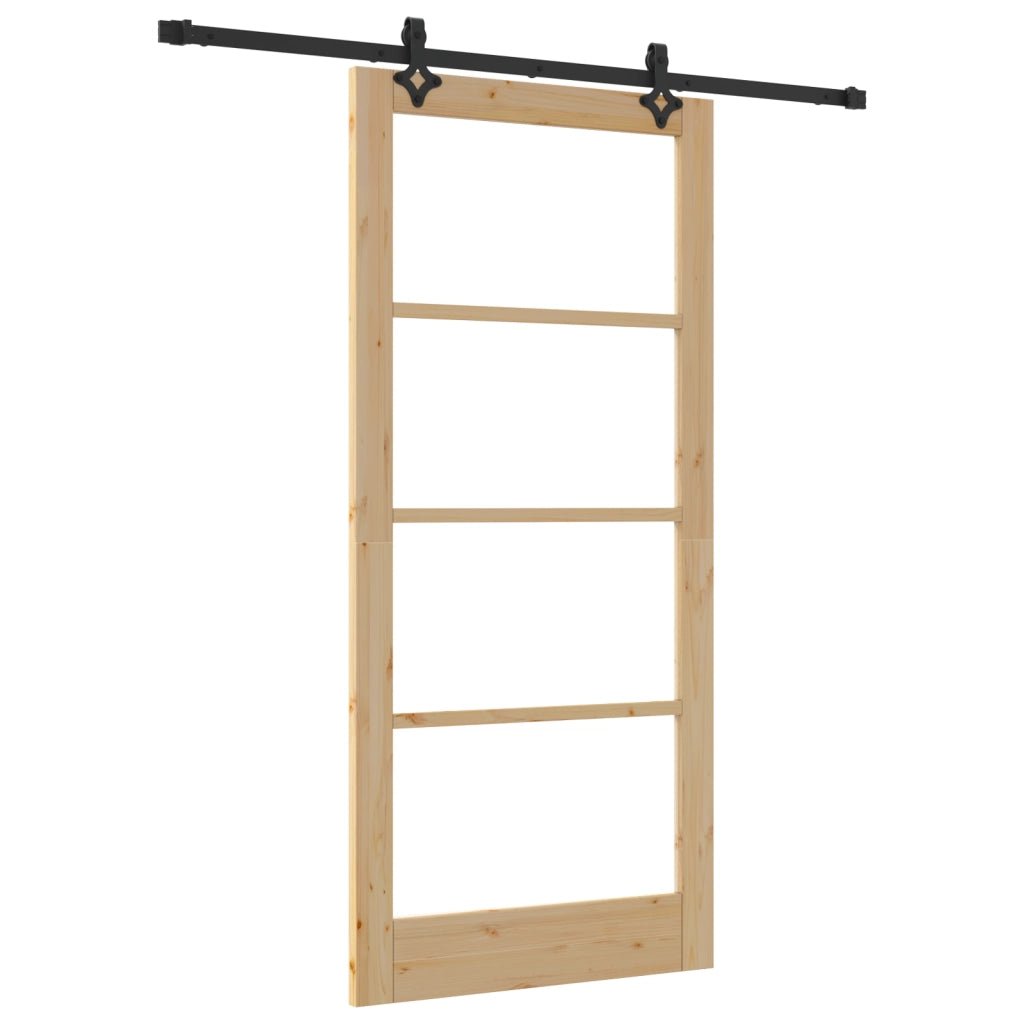 Porta scorrevole  con set di hardware 'ORKDAL'in legno massello e vetro