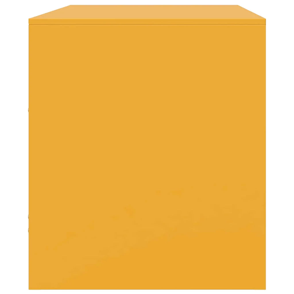 Mobile TV multimediale mensola TV credenza TV sala da pranzo soggiorno camera da letto giallo senape 67 x 39 x 44 cm acciaio giallo 02_0027660