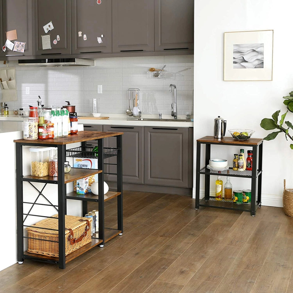 ISOLA CUCINA Mobile contenitore in stile rustico con ganci e cassetto - KKS90X