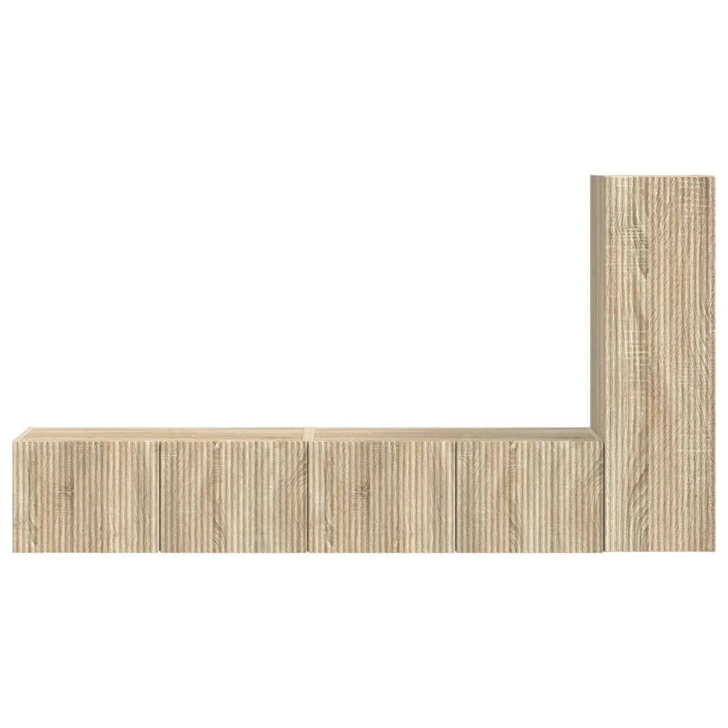 Set mobile TV 3 pz-Credenza per TV Rovere Sonoma Legno multistrato 416212