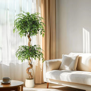 Ficus Artificiale 150 cm Grande Pianta Finta in Vaso per Interno ed Esterno