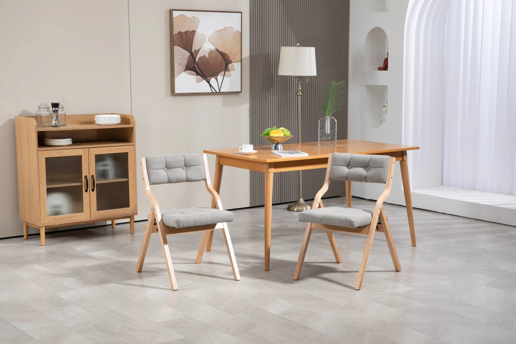 SEDIA Pieghevole Imbottita Set da 2 pezzi Grigio Legno