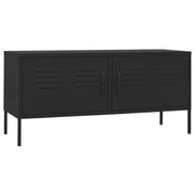 Mobile TV multimediale mensola TV credenza TV per sala da pranzo soggiorno camera da letto 105 x 35 x 50 cm acciaio nero 02_0025688