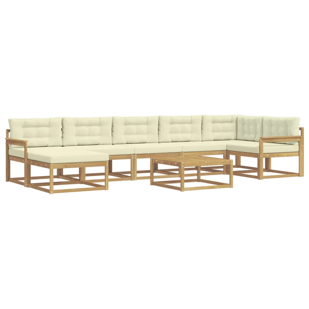 Set di divani da esterno 8 pz Bianco e Crema 3386784