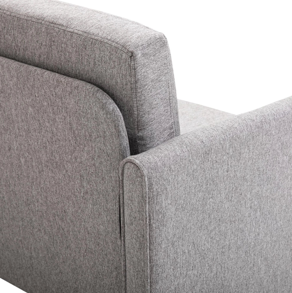 Divano a due posti in lino grigio chiaro 141x65x78cm con cuscini sfoderabili, ideale per il soggiorno