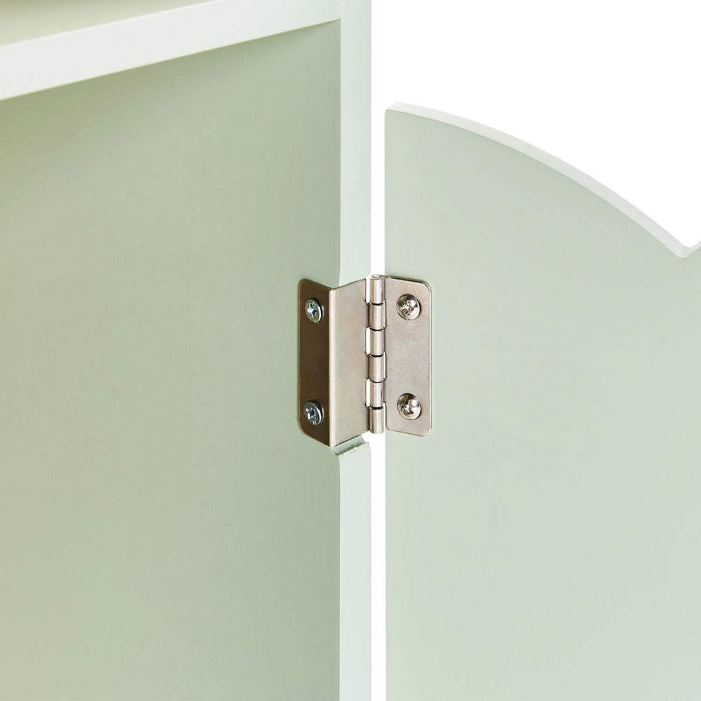 Credenza con motivo a casetta per la camera dei bambini in MDF di pino verde chiaro elemento per la cameretta