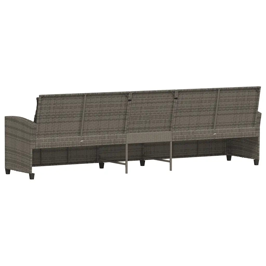 vidaXL Divano da Giardino con Cuscini 5 Posti Grigio in Polyrattan