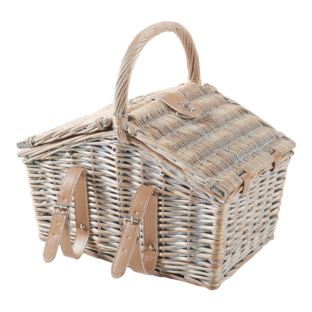 Cestino da Picnic Bucchianico per 2 Persone in Vimini con Accessori e Coperta casa.pro