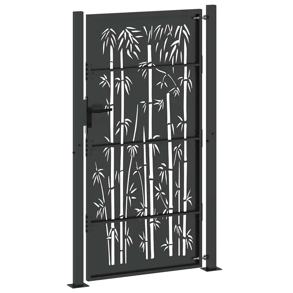 Cancello da giardino con blocco Nero 110 x 205 cm 42015898