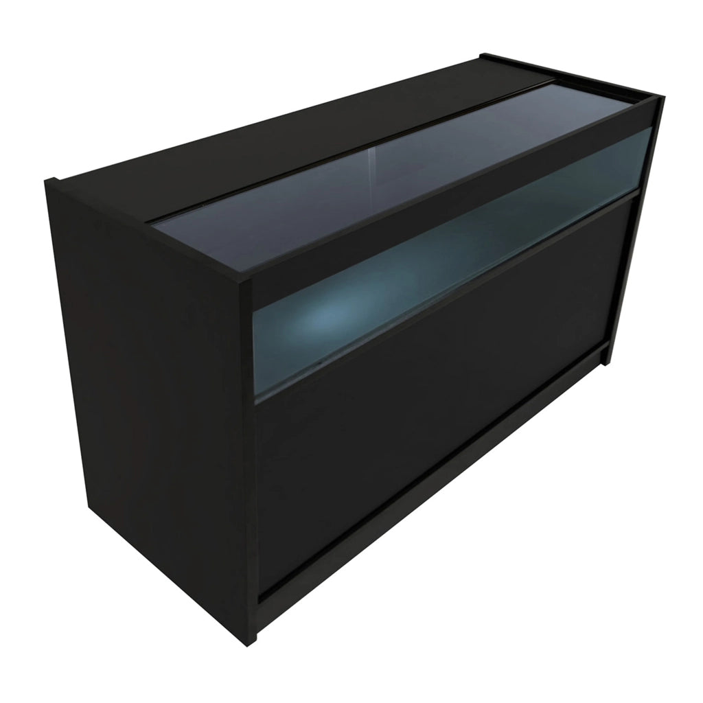 Set Banconi Negozio Nero Luna LED B1500 CM60 TB60 con Serrature e Vetrina