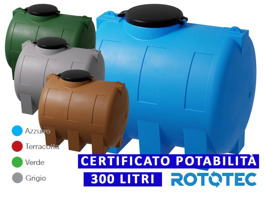 Serbatoio Da Esterno Rototec CISTERNA 300 LT Polietilene Stoccaggio Acqua