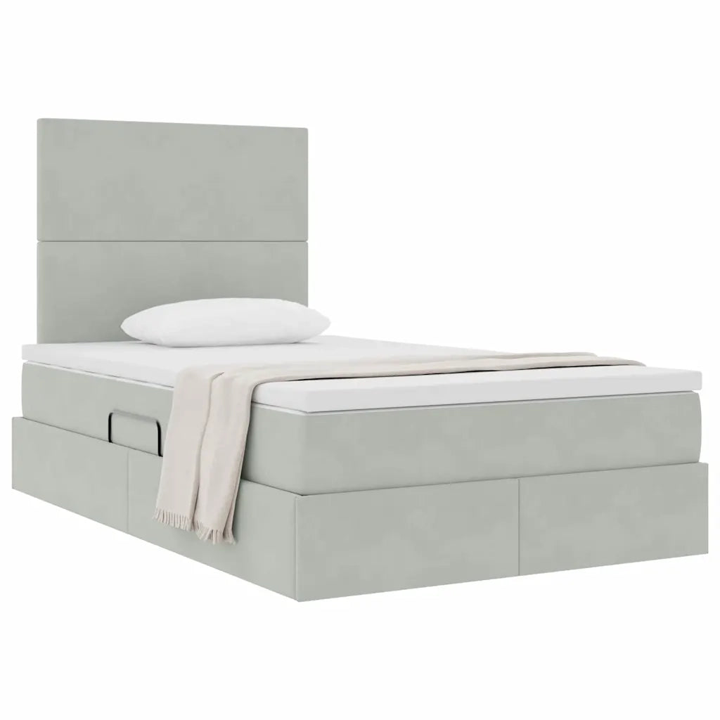 Letto con contenitore e materasso Grigio chiaro 120 x 190 cm 3371955