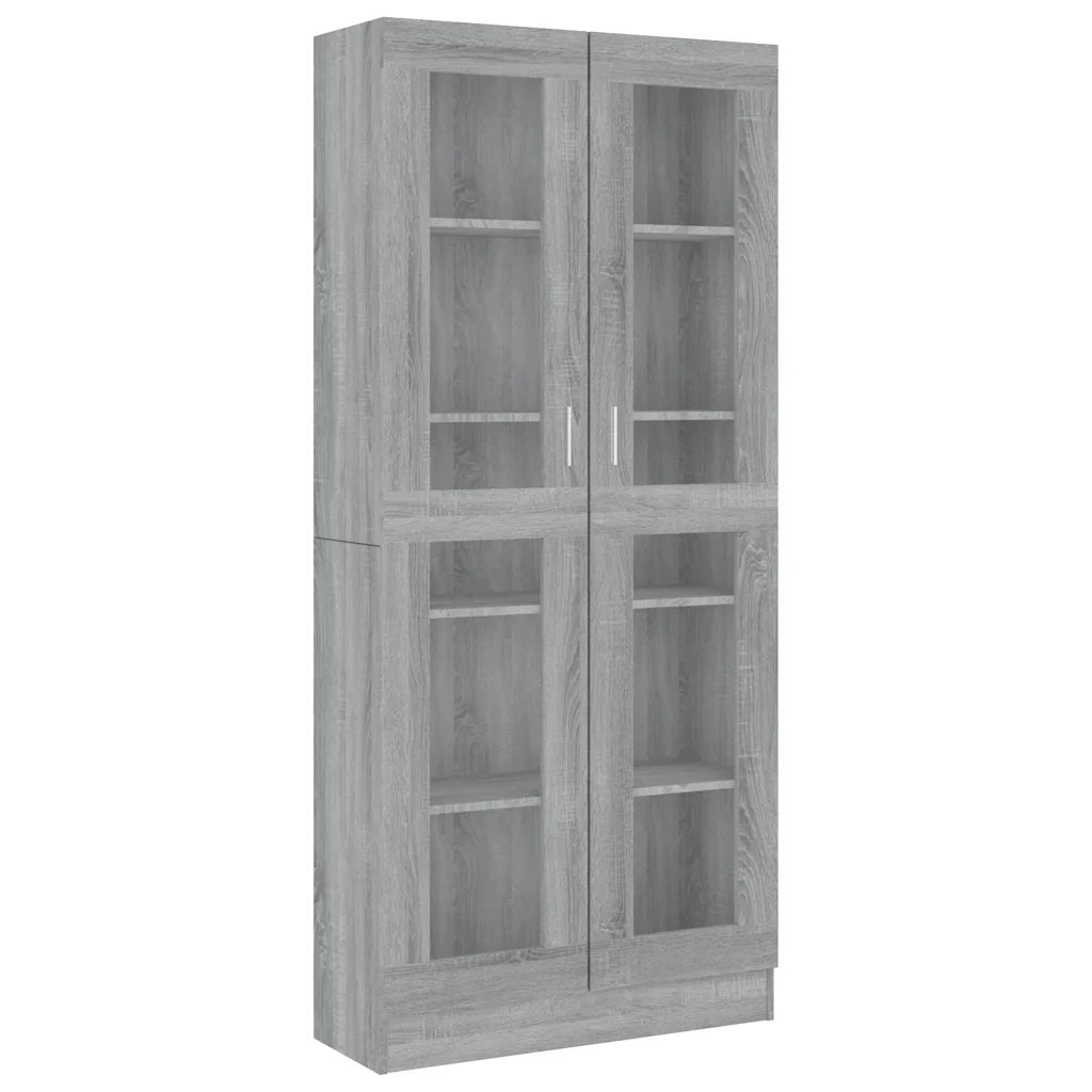 Mobile Vetrina Grigio Sonoma 82,5x30,5x185 Legno Multistrato 815622