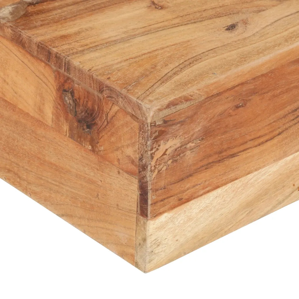 Tavolino da CaffÃ¨ 80x80x28 cm in Legno Massello di Acacia
