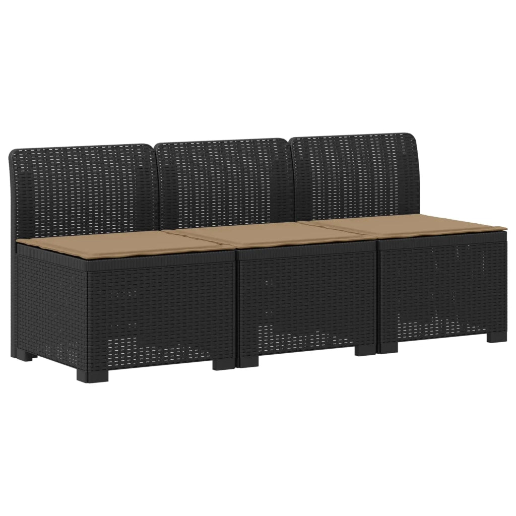 Divano da esterno-Divano da Giardino 3 posti con cuscini in look rattan PP 469459