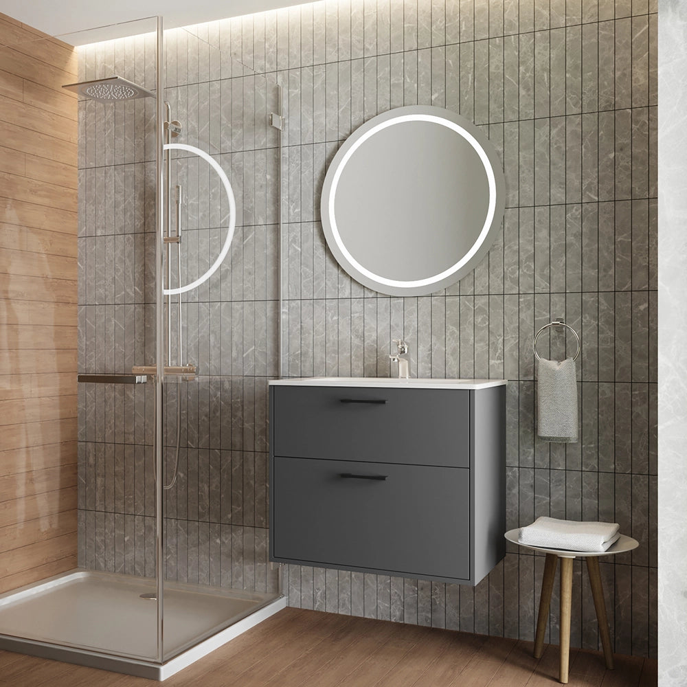 Vicco Set di mobili da bagno Antracite 61 x 61.5 cm con lavabo