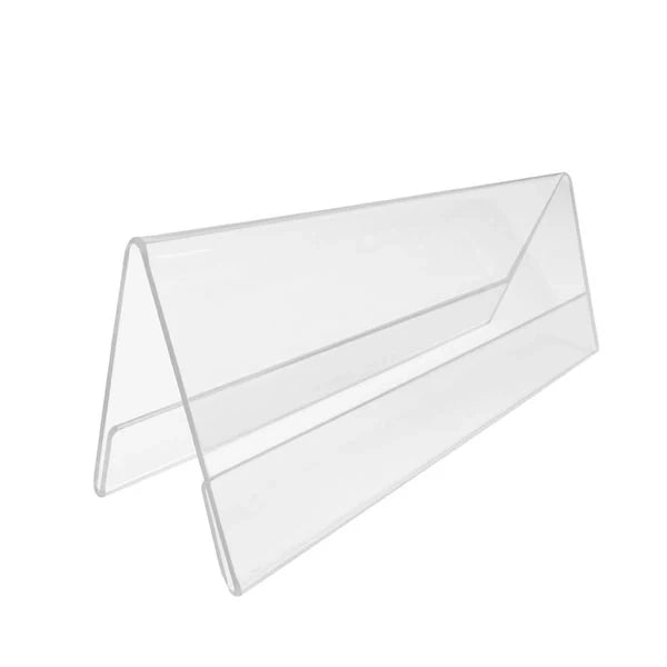 Segnaposto in plexiglass con base a V portanome eventi congressi - 20 x 8 x 8