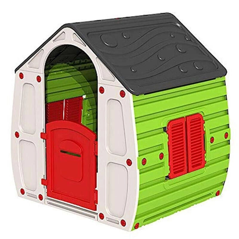 CASETTA MAGICA COLORATA CON PORTA E FINESTRE APRIBILI 102,5 X 89 X H109 CM