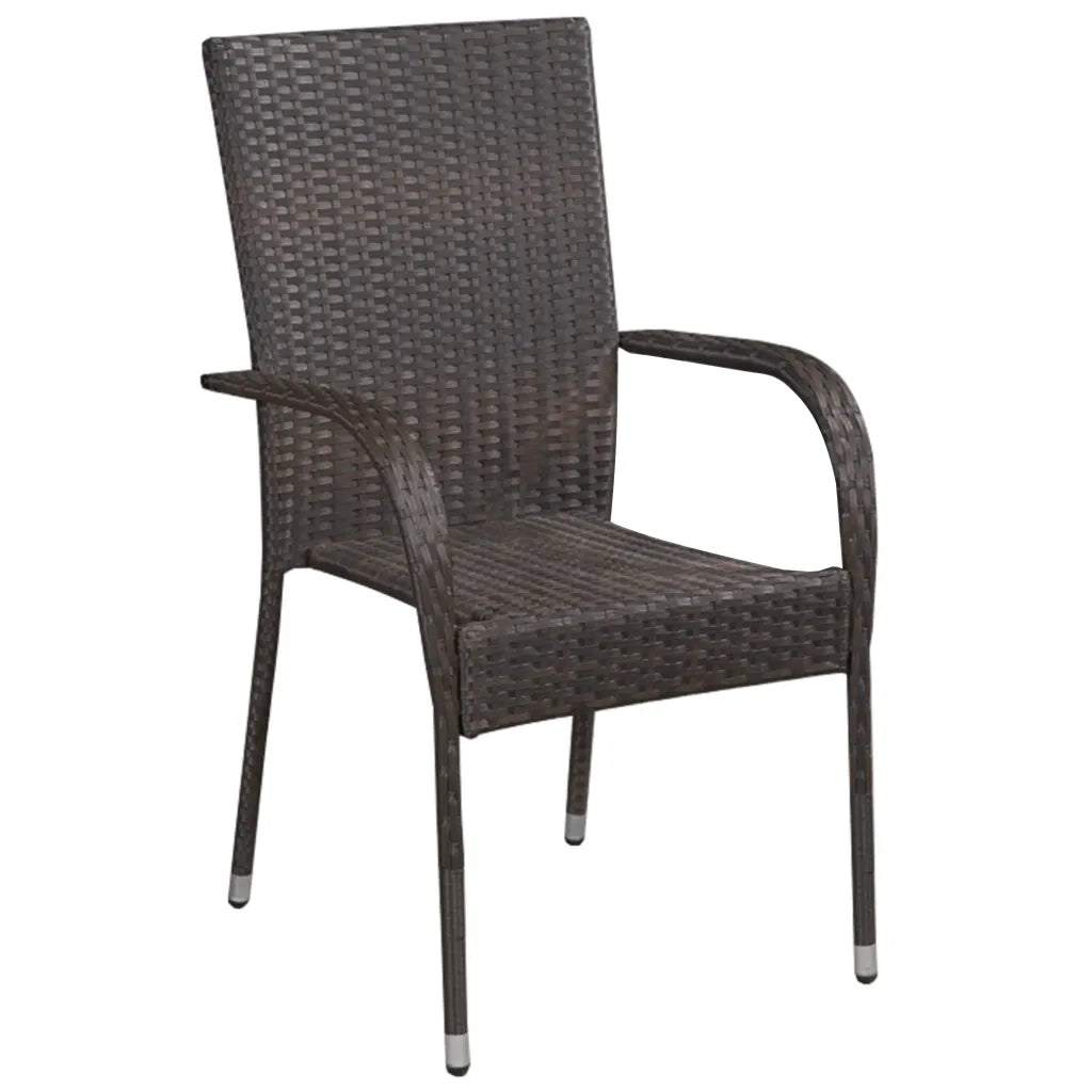 Set da Pranzo per Giardino 7 pz con Cuscini Marrone e Nero cod mxl 42242
