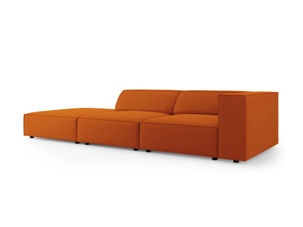 Cosmopolitan Design - Divano sinistro "Arendal" 4 posti in velluto terracotta 