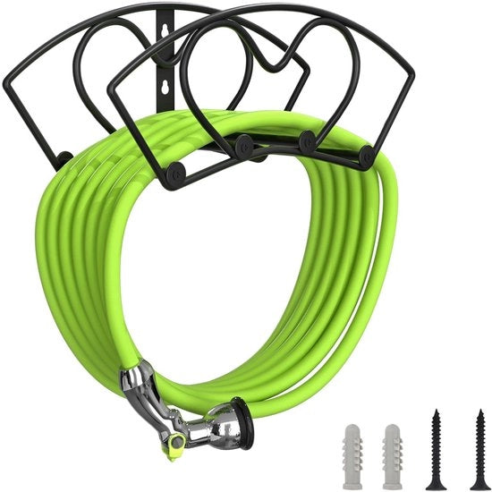Supporto per tubi in giardino - Montaggio a muro - Supporto per tubi robusto - Supporto per tubi pesante per giardino - Supporto decorativo per tubi idraulici - Materiale duraturo - Adatto per 45 m