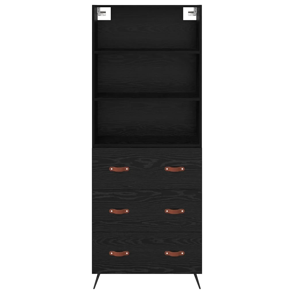 Credenza Rovere nero 69,5 x 34 x 180 cm Legno multistrato