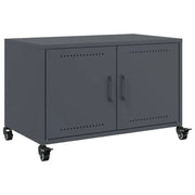 Mobile TV multimediale scaffale TV credenza mobile TV sala da pranzo soggiorno camera da letto antracite 68 x 39 x 43,5 cm acciaio antracite 02_0026397