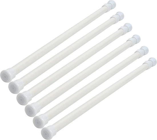 Set di 6 cordoni di tenda in acciaio carbonio telescopici, maniglie estensibili, cordoni di tenda a bassa tensione estensibili, pali di sospensione estensibili, cassetti di sospensione regolabili, in acciaio inossidabile estensibile.