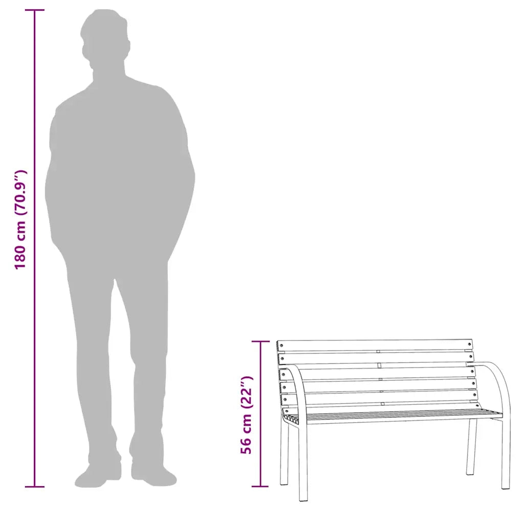 Panca da Giardino Doppia 81 cm in Legno di Abete Cinese 317119
