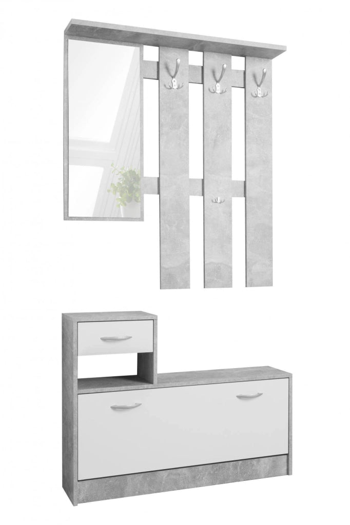 Irone, Mobile da Ingresso Colore Ante Grigio, 100x25x180h cm Grigio