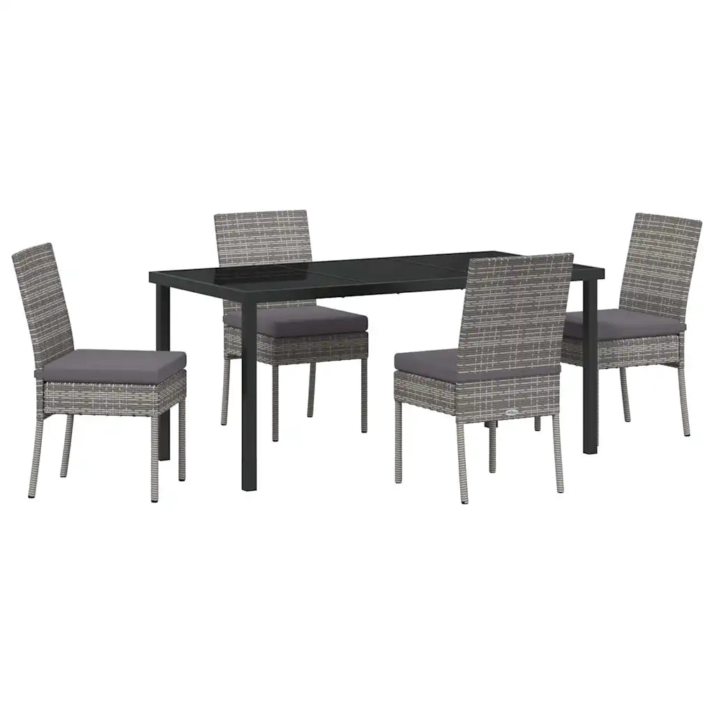 Set da Pranzo per Giardino 5 pcs Grigio 3379215