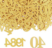 Decorazione di compleanno 40° - grande - 100 pezzi - decorazione da tavola - decorazione di compleanno 40° - oro - uomo donna - 1984 - decorazione a scoppio