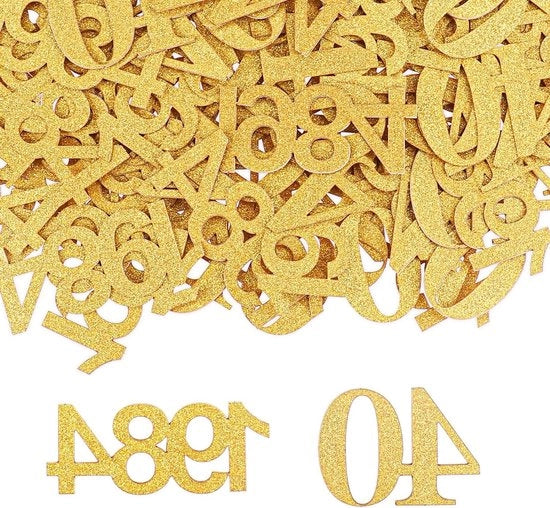 Decorazione di compleanno 40° - grande - 100 pezzi - decorazione da tavola - decorazione di compleanno 40° - oro - uomo donna - 1984 - decorazione a scoppio