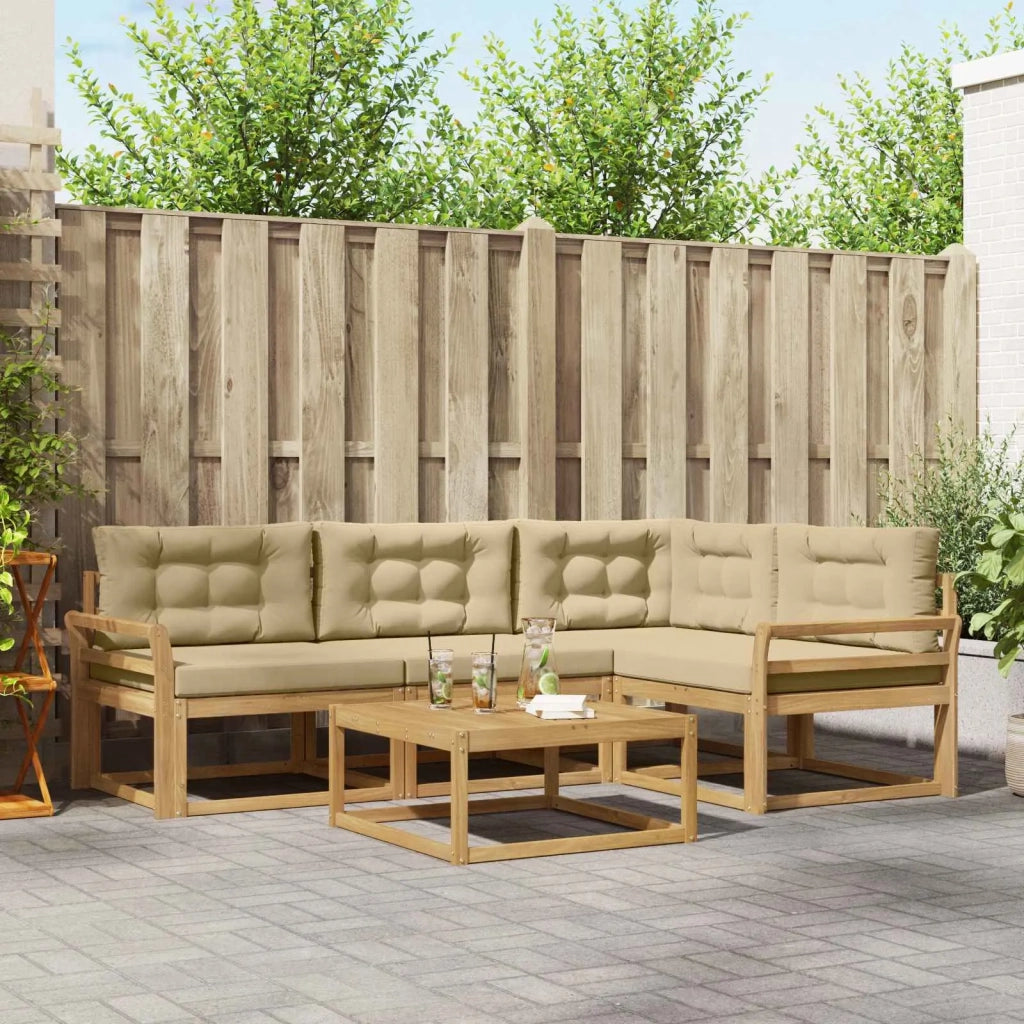 Set di divani da esterno 5 pcs Bianco e Beige 79 x 79 x 37 cm 3386412