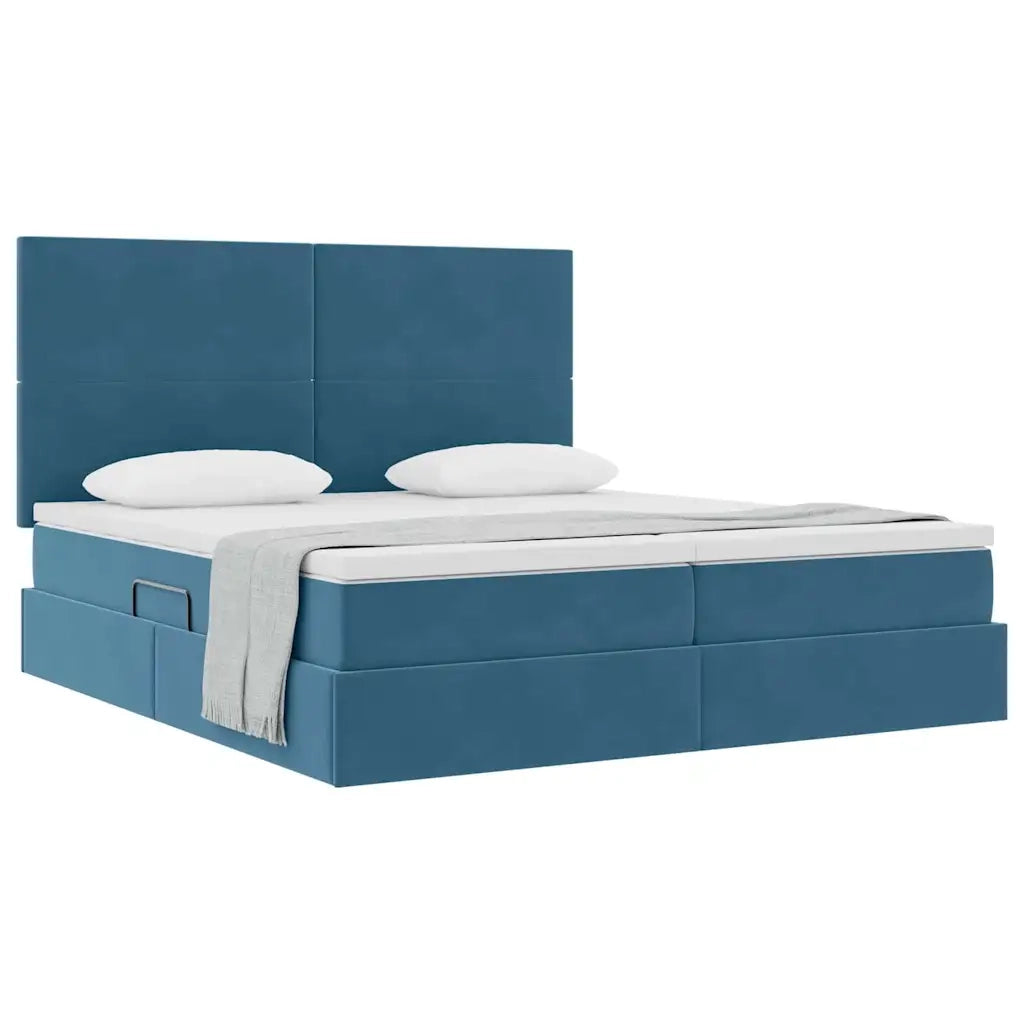 Letto con Contenitore Blu Scuro 180 x 200 cm Velluto