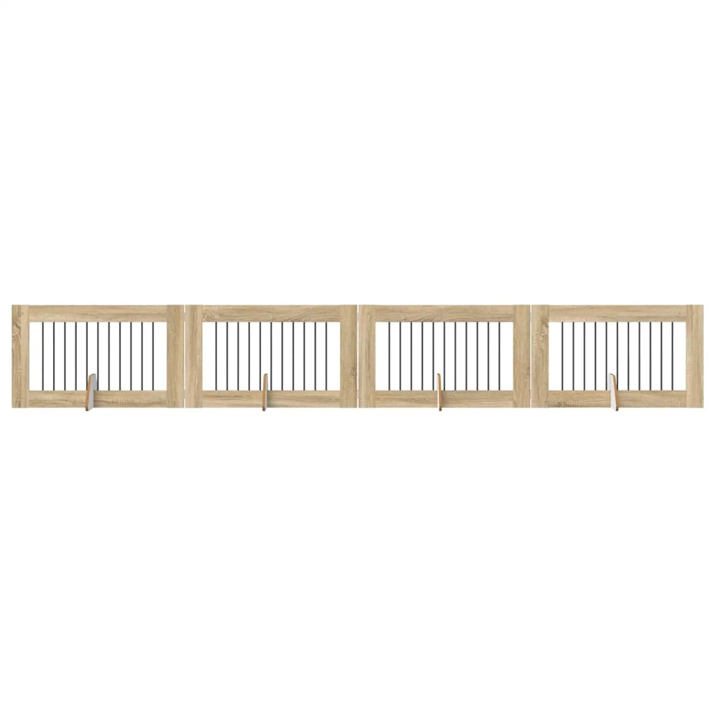 Cancello per cani con supporti 4 pcs Rovere Sonoma 100 x 60 cm 892116