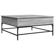 Tavolino da salotto | Tavolino da caff¨¨ | Tavolino da Soggiorno Grigio Sonoma 95x95x45 cm Legno Multistrato e Metallo
